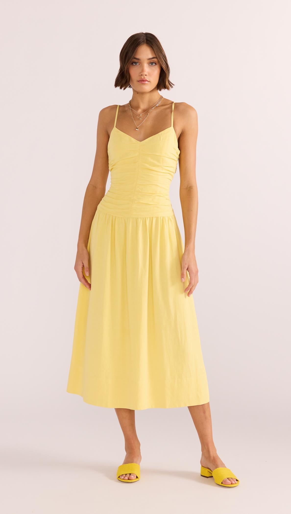 OPHELIA RUCHED MIDI DRESS-MINKPINK