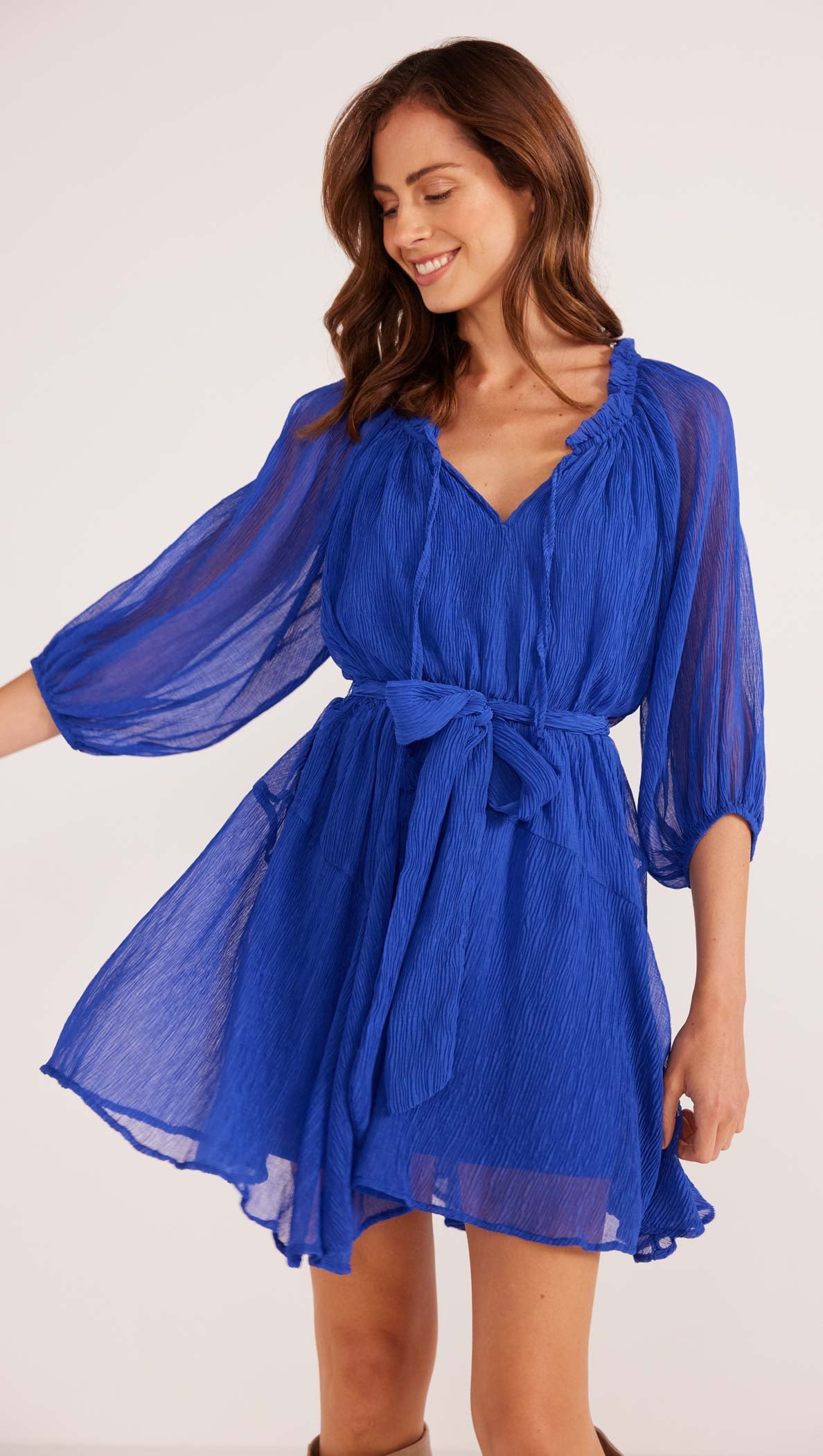 LILY PUFF SLEEVE MINI DRESS-MINKPINK