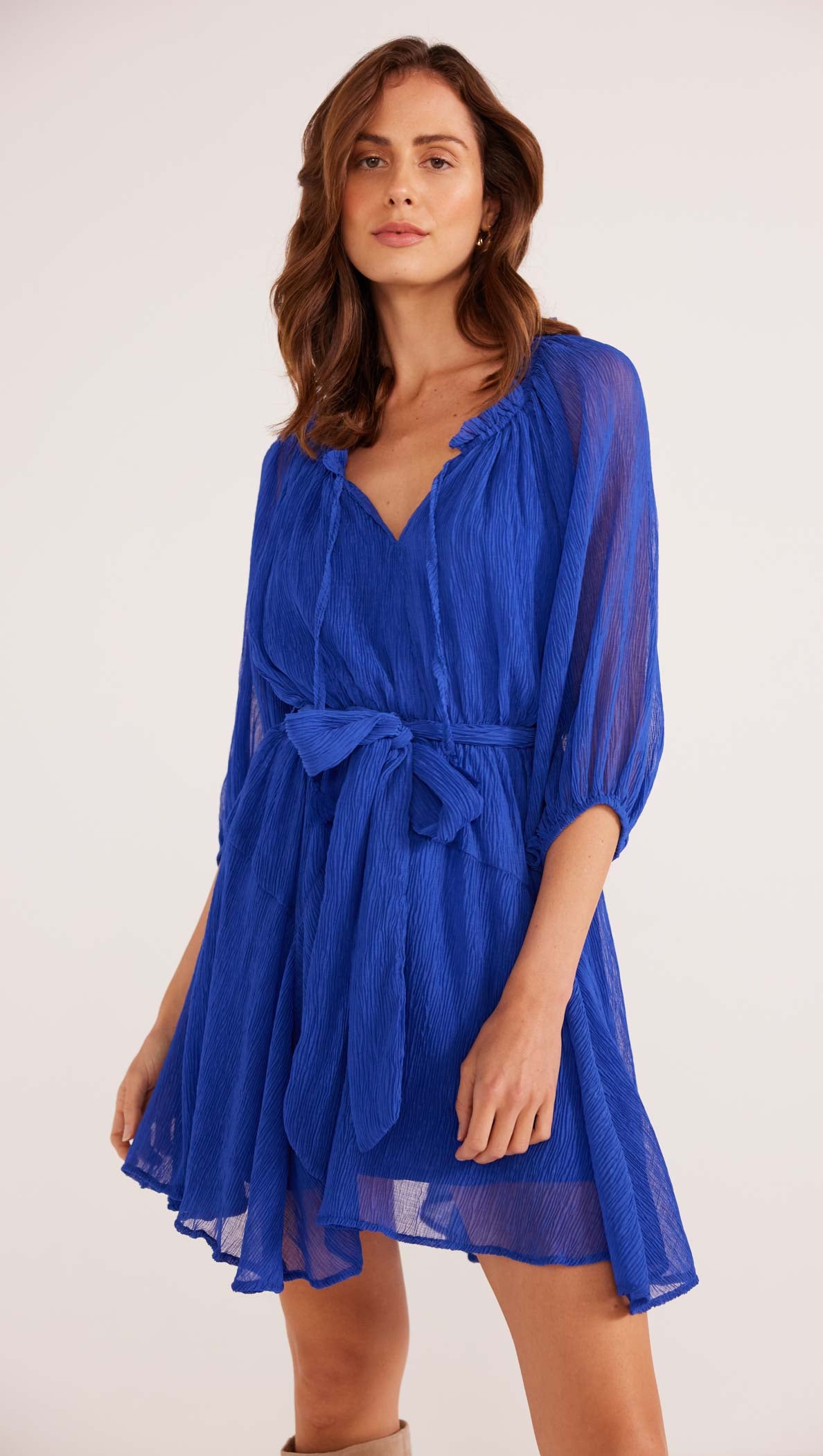 LILY PUFF SLEEVE MINI DRESS-MINKPINK