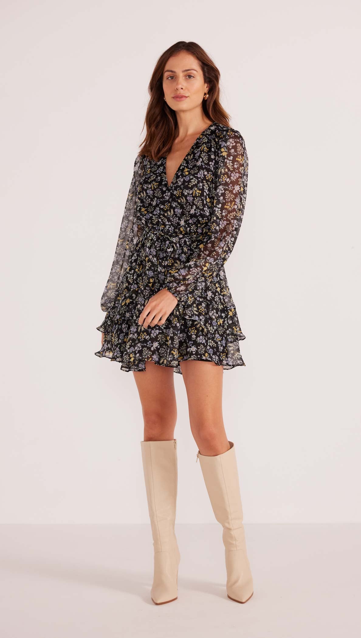 TAYLEE LONG SLEEVEE MINI DRESS-MINKPINK