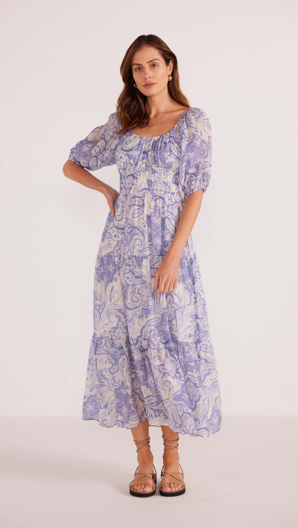 LOLA TIERED MIDI DRESS-MINKPINK