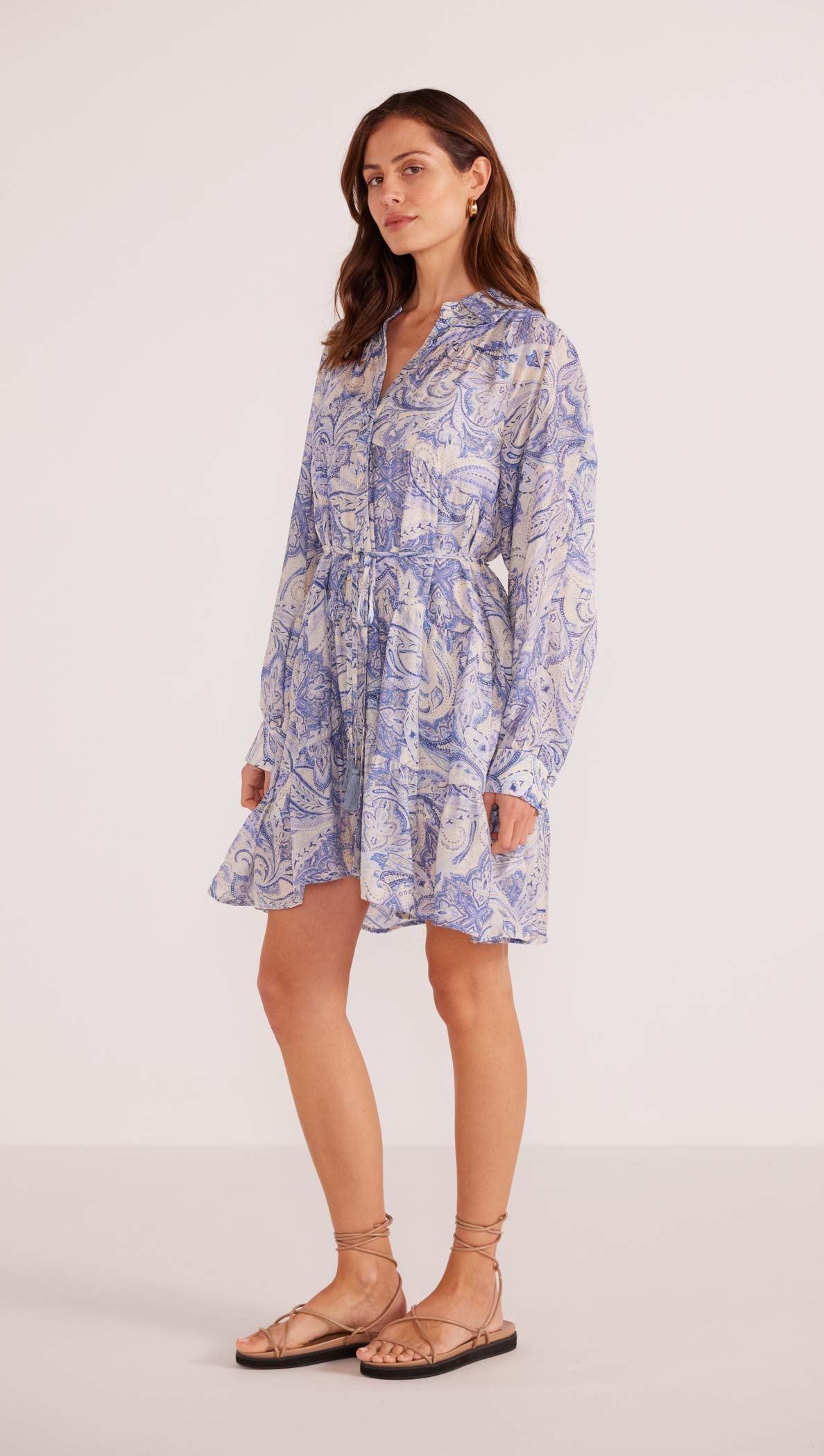 LOLA TIERED SHIRT DRESS-MINKPINK