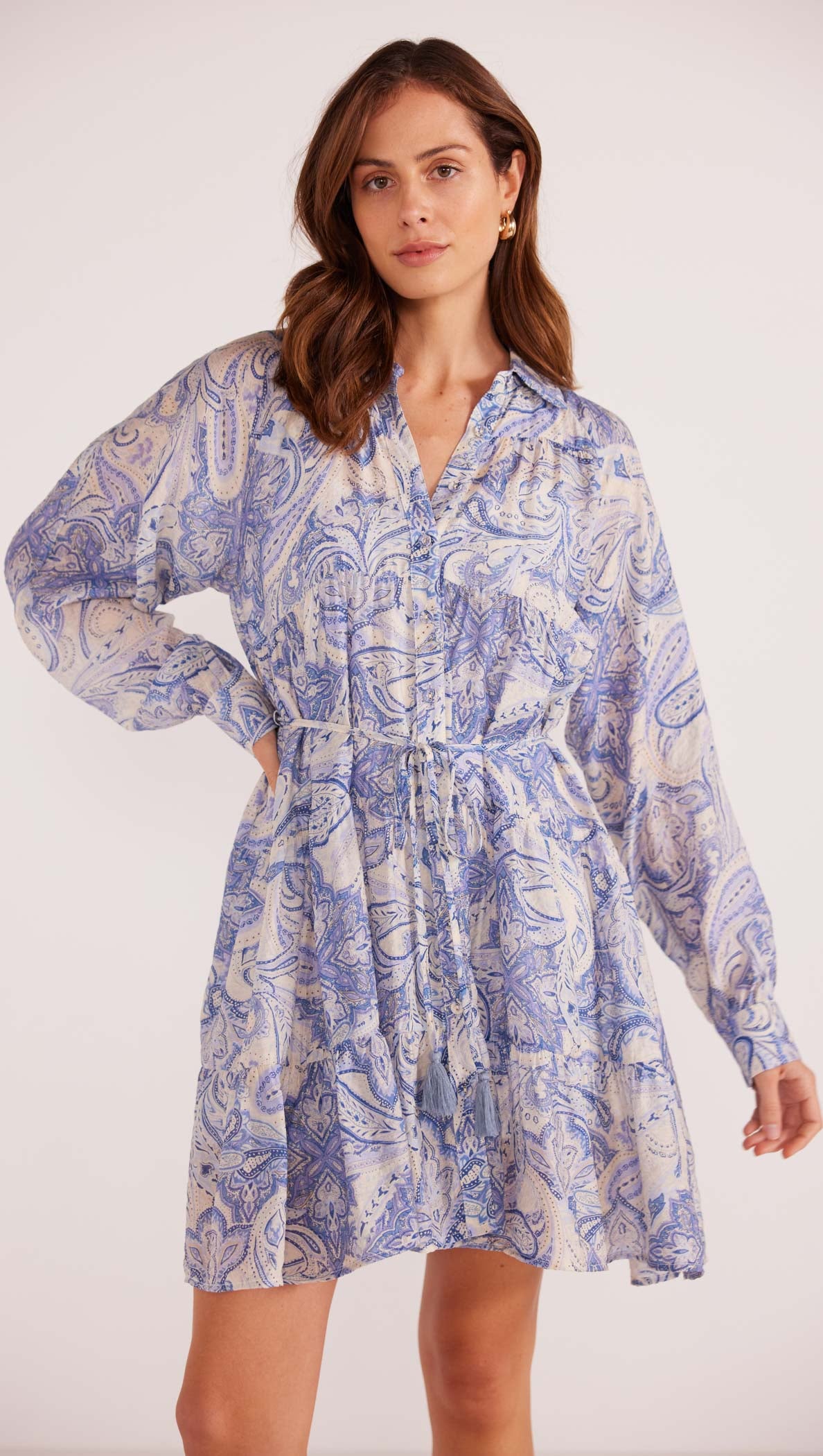 LOLA TIERED SHIRT DRESS-MINKPINK