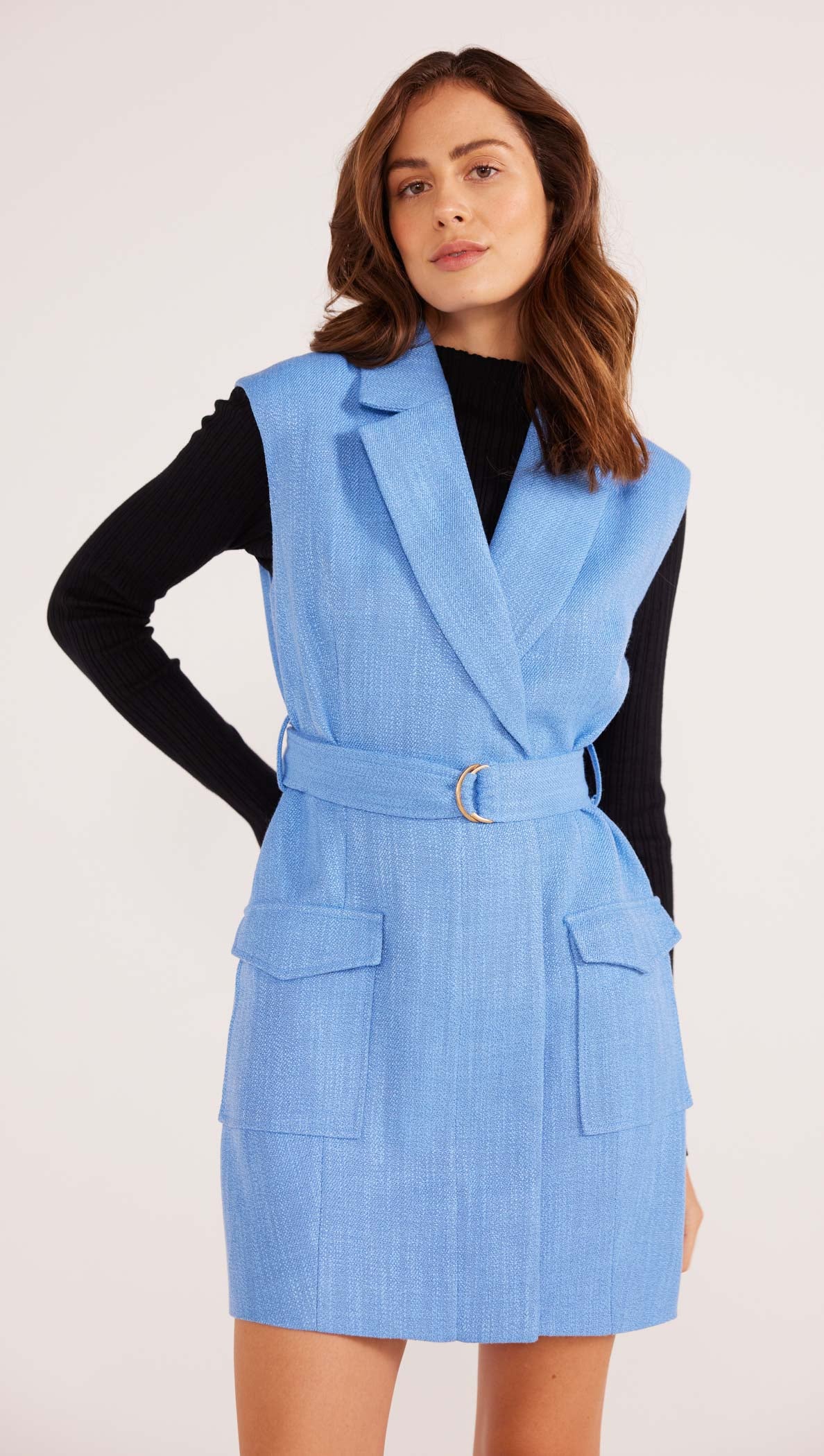 LUCY BELTED BLAZER MINI DRESS-MINKPINK