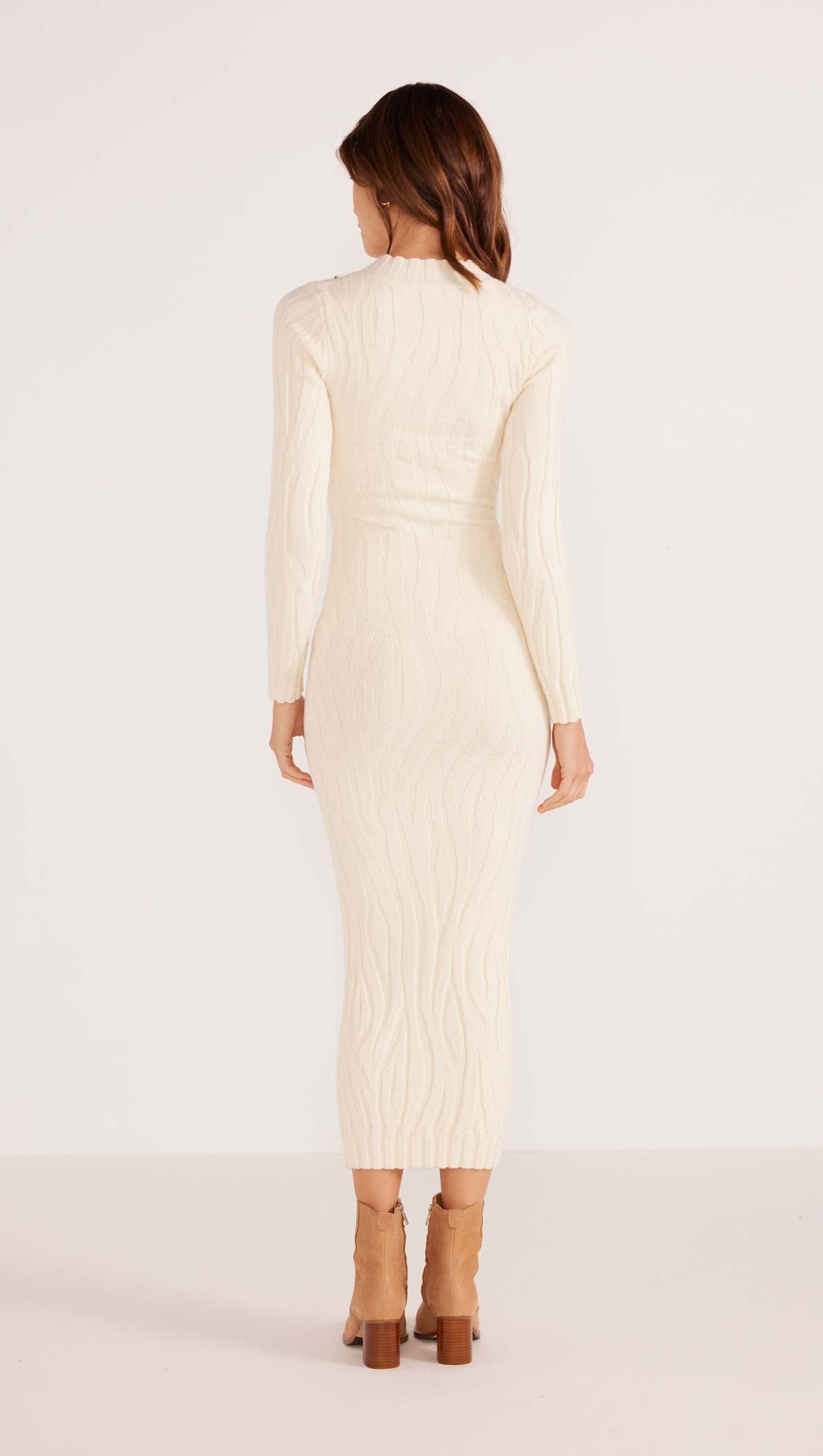 HAZEL TEXTURED KNIT MIDI DRESS-MINKPINK