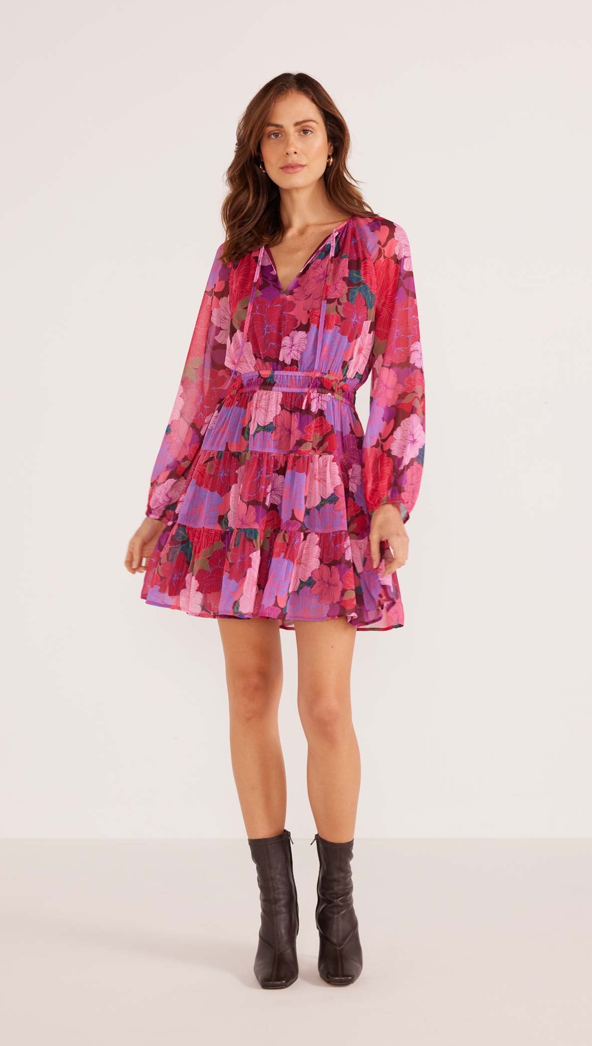 LEXIE LONG SLEEVE MINI DRESS-MINKPINK