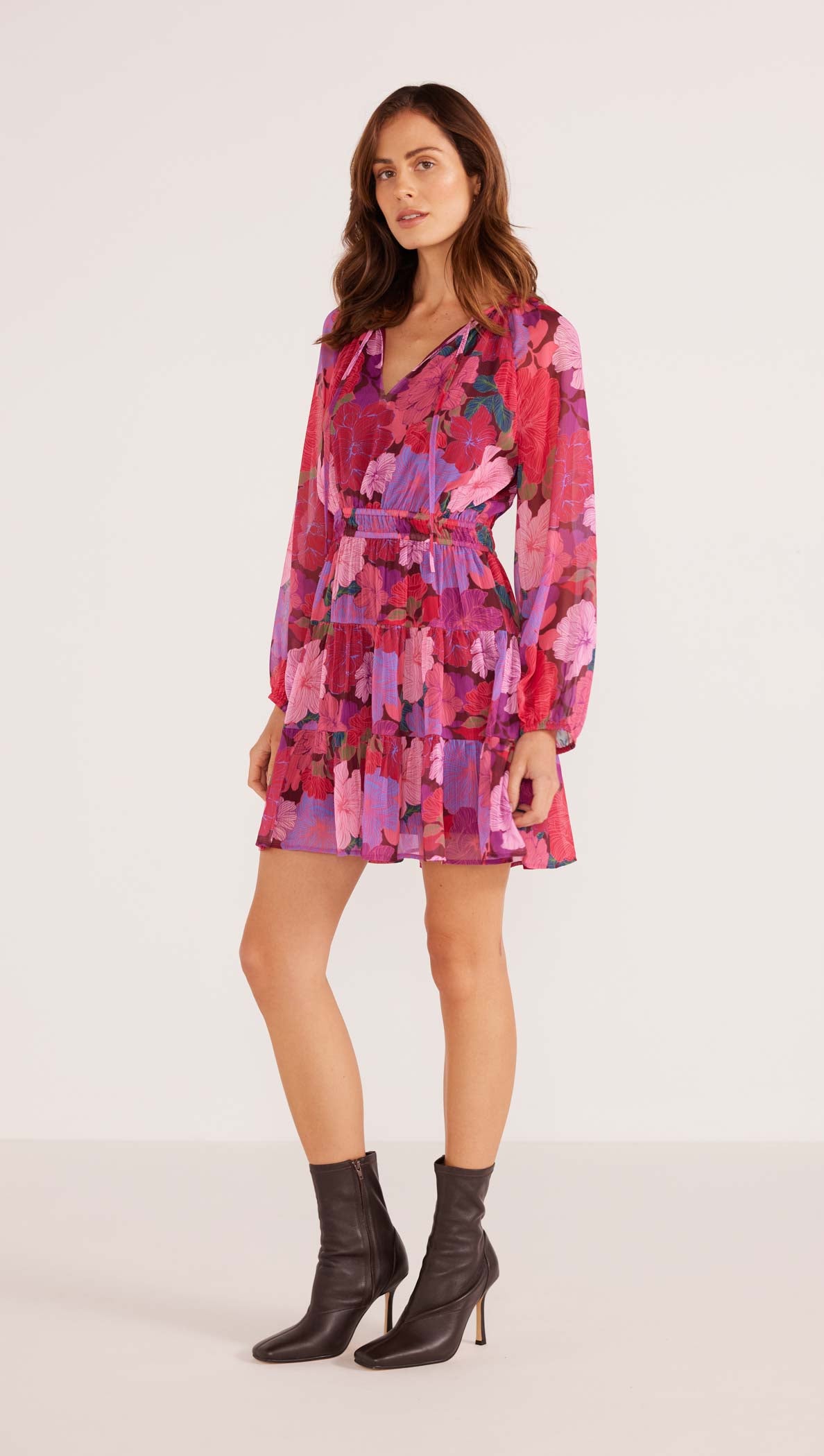 LEXIE LONG SLEEVE MINI DRESS-MINKPINK