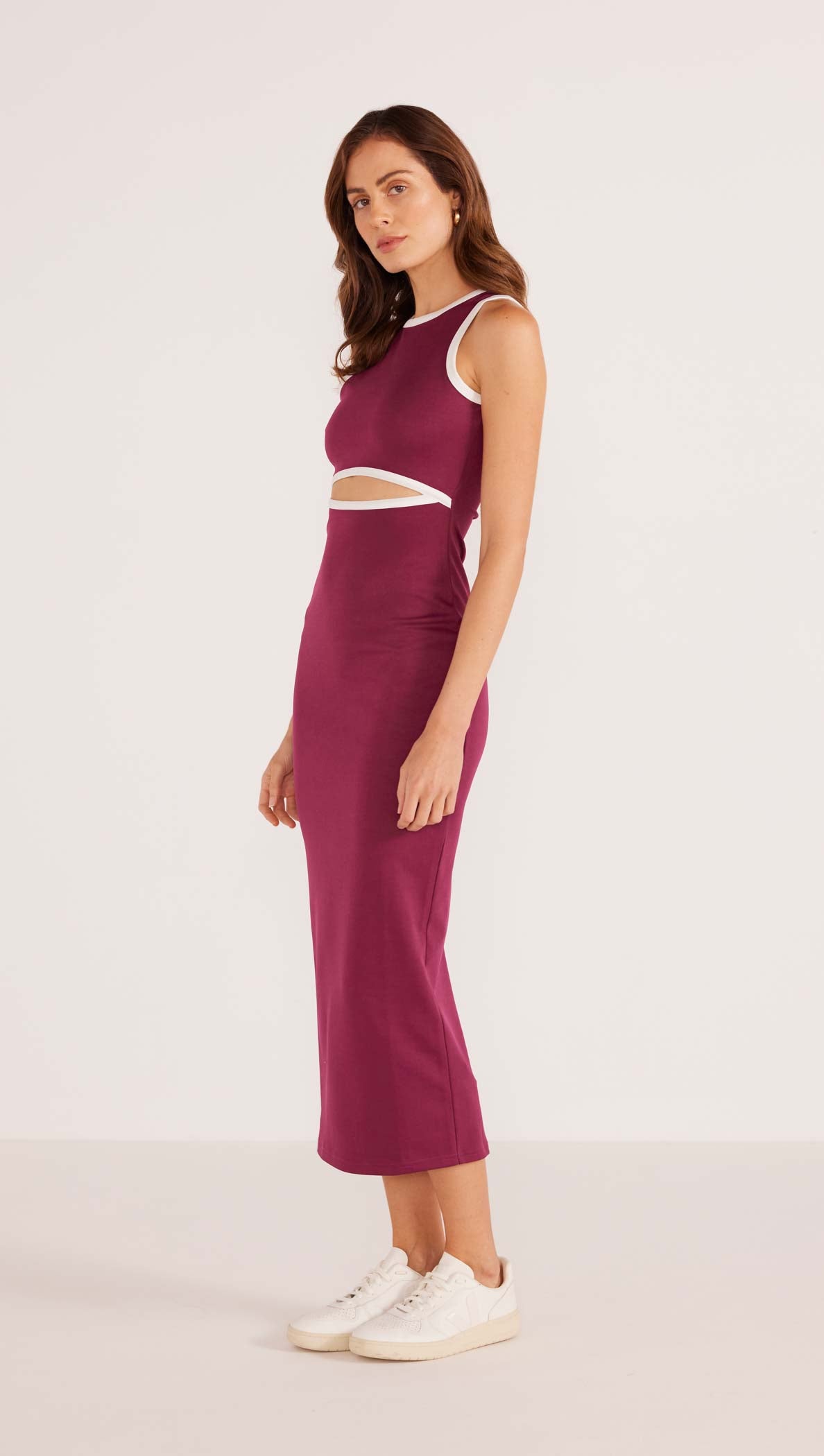 STACY CONTRAST BIND MIDI DRESS-MINKPINK