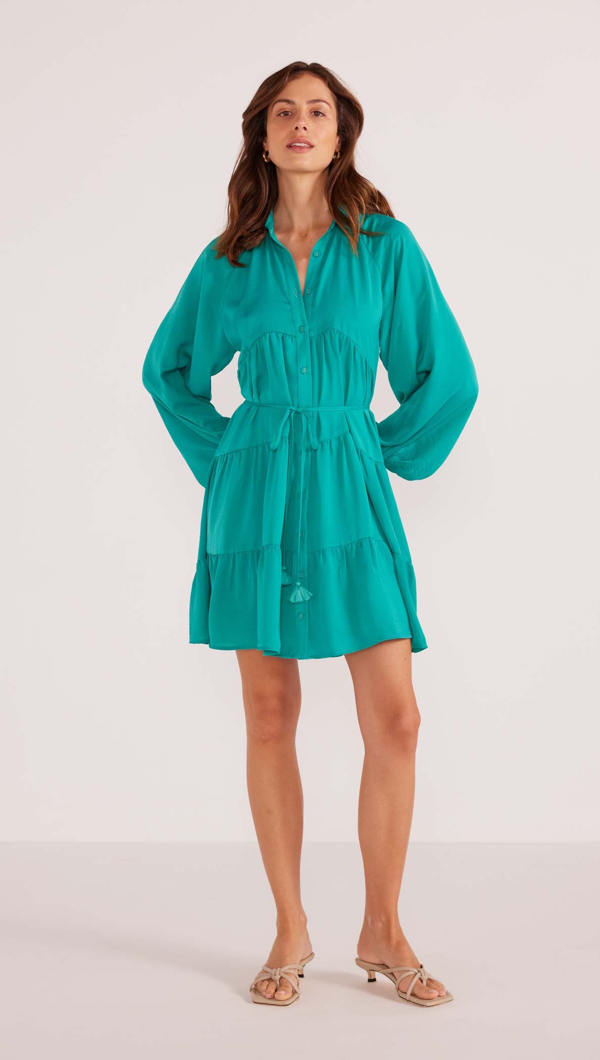 EMMA TIERED SHIRT DRESS-MINKPINK