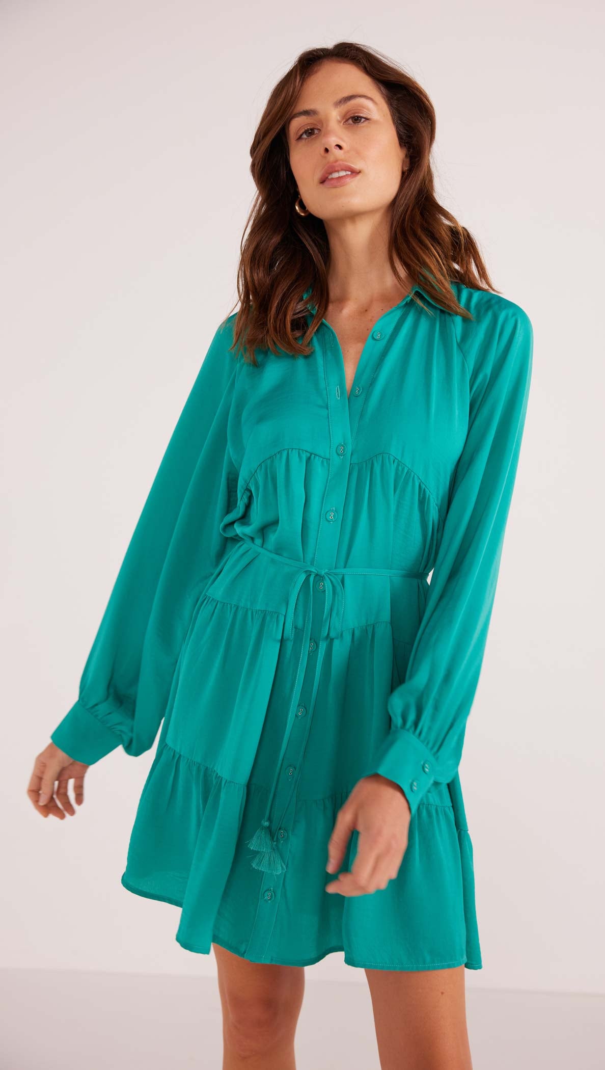 EMMA TIERED SHIRT DRESS-MINKPINK