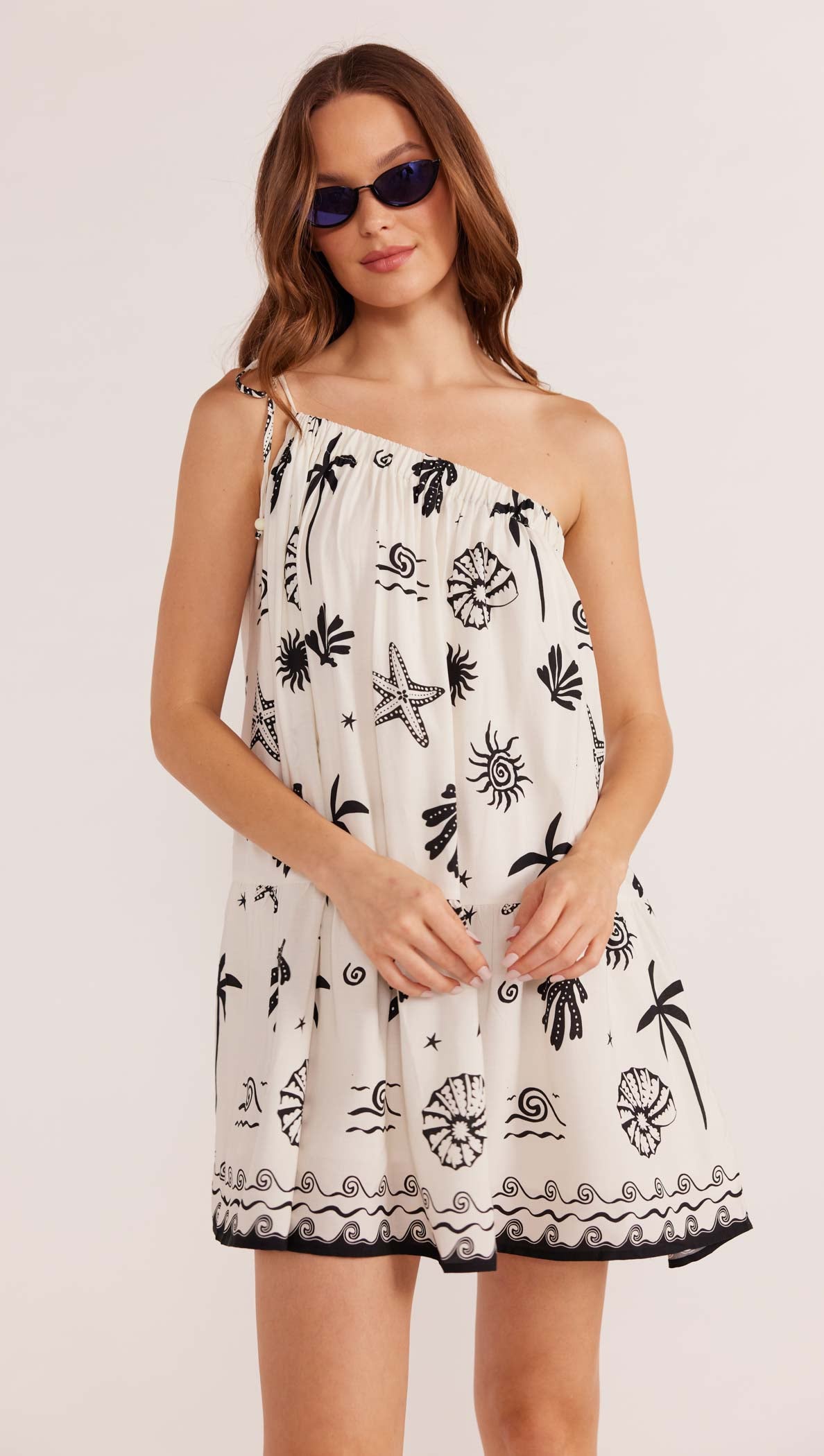 Shell One Shoulder Mini Dress