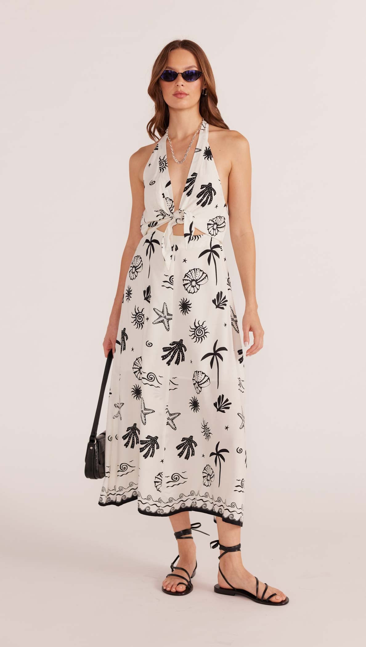 Shell Halter Midi Dress