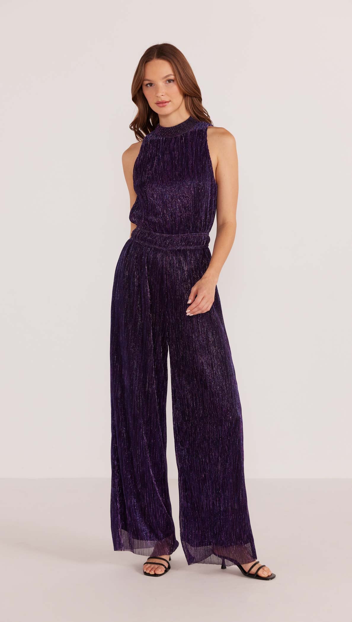 Enya Lurex Plisse Jumpsuit-MINKPINK