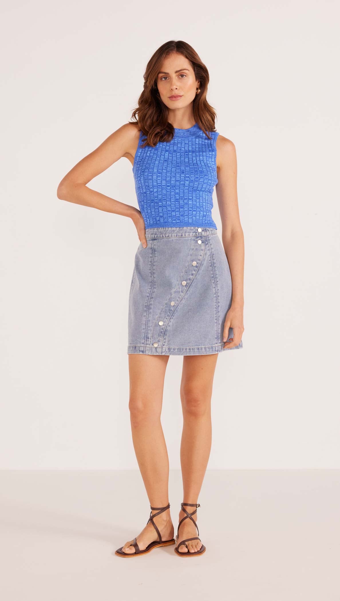 JESSIE DENIM MINI SKIRT-MINKPINK