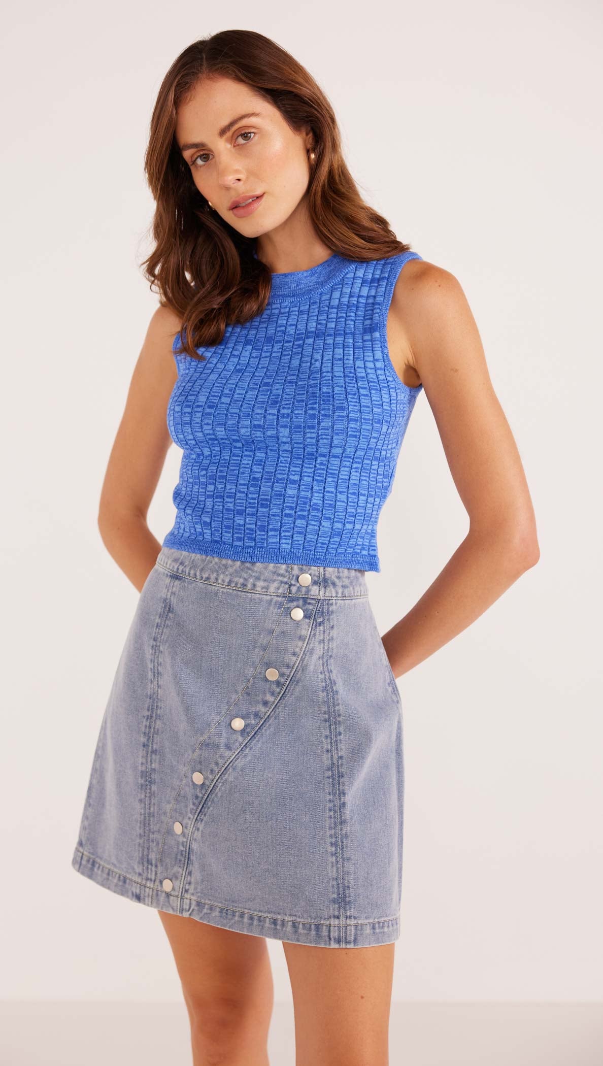 JESSIE DENIM MINI SKIRT-MINKPINK