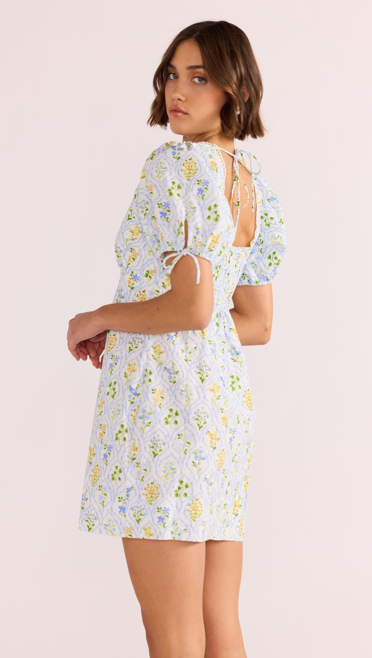 MEADOW PUFF SLEEVE MINI DRESS-MINKPINK