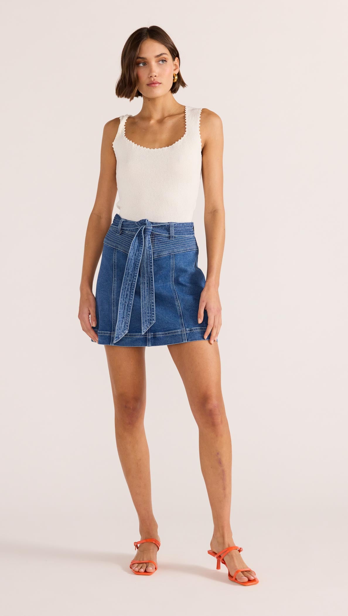 Ellis Denim Panel Mini Skirt