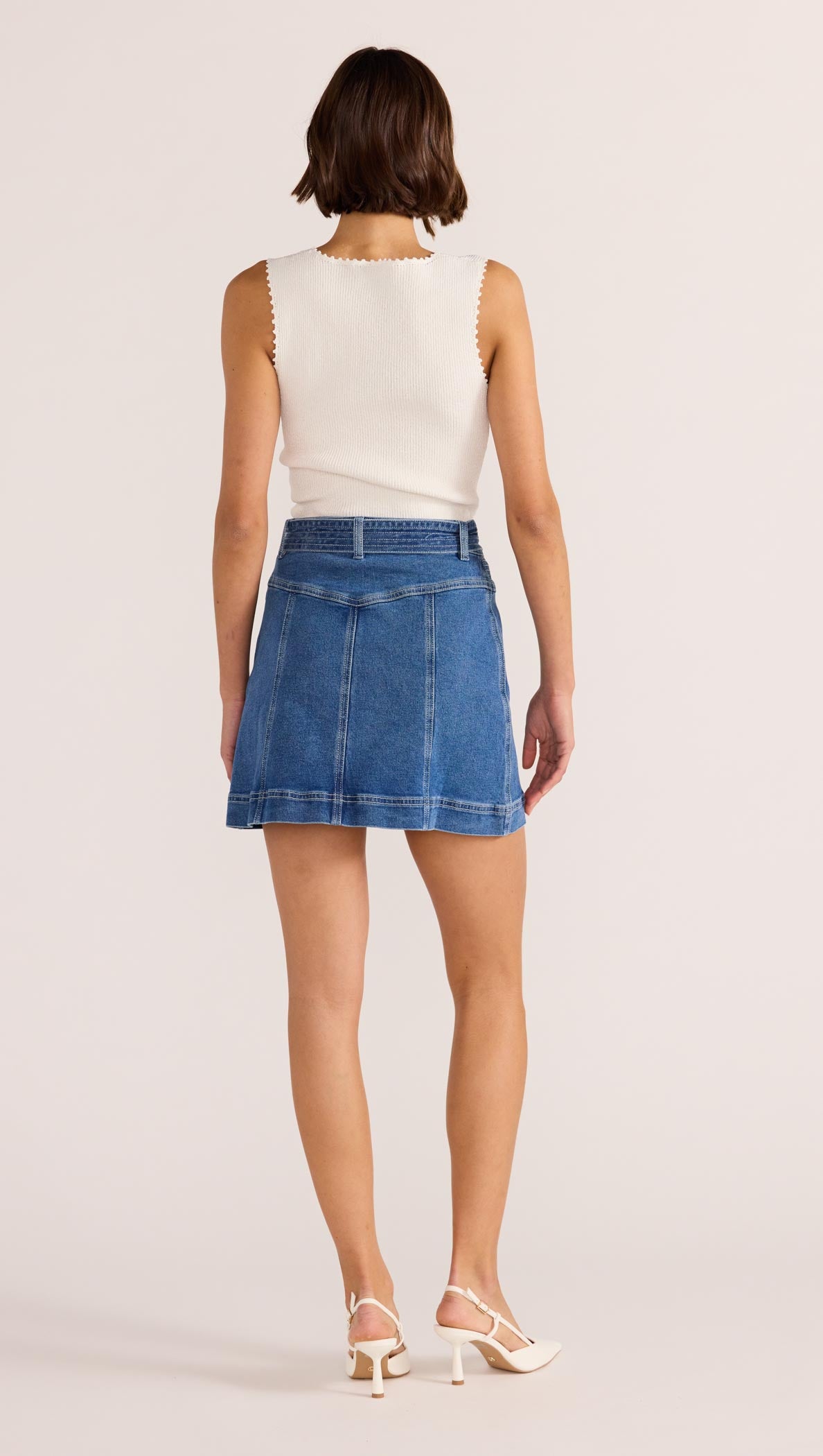 Ellis Denim Panel Mini Skirt