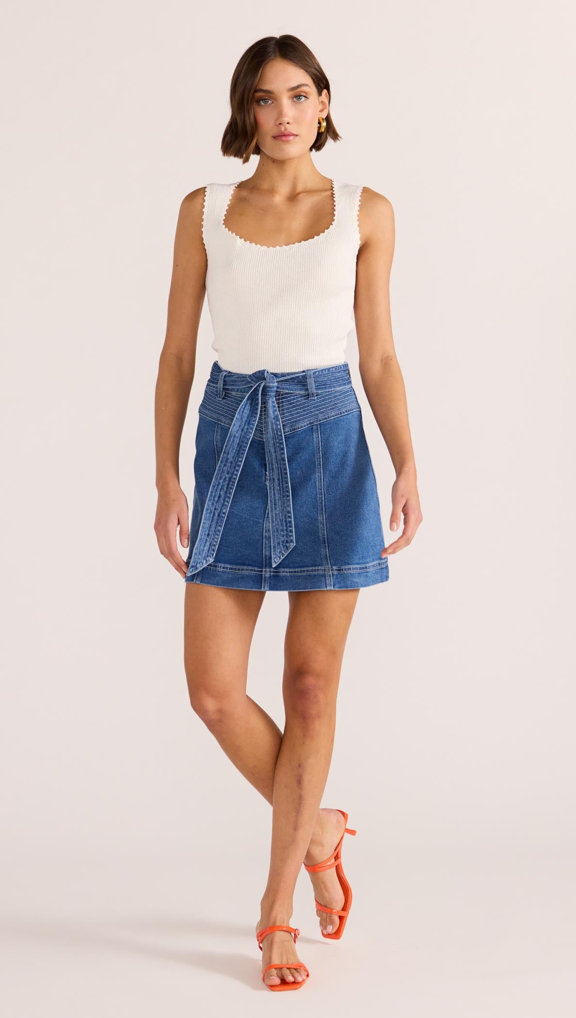 Ellis Denim Panel Mini Skirt