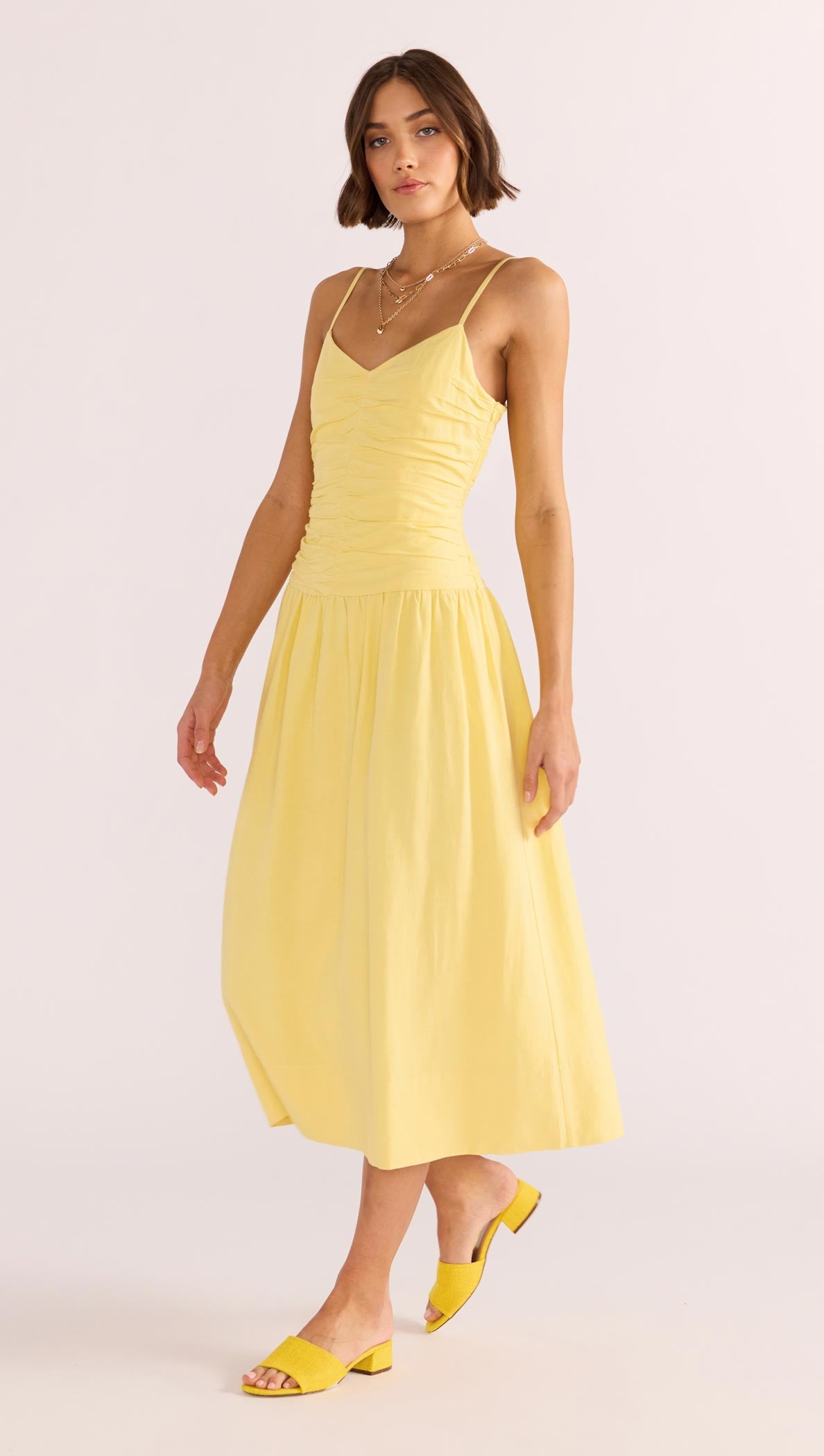 Ophelia Ruched Midi Dress