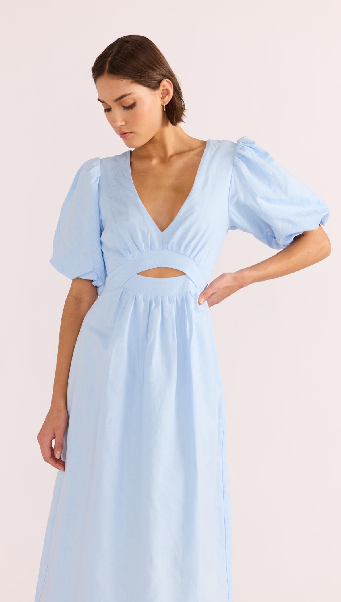 Pandora Puff Sleeve Midi Dress-MINKPINK