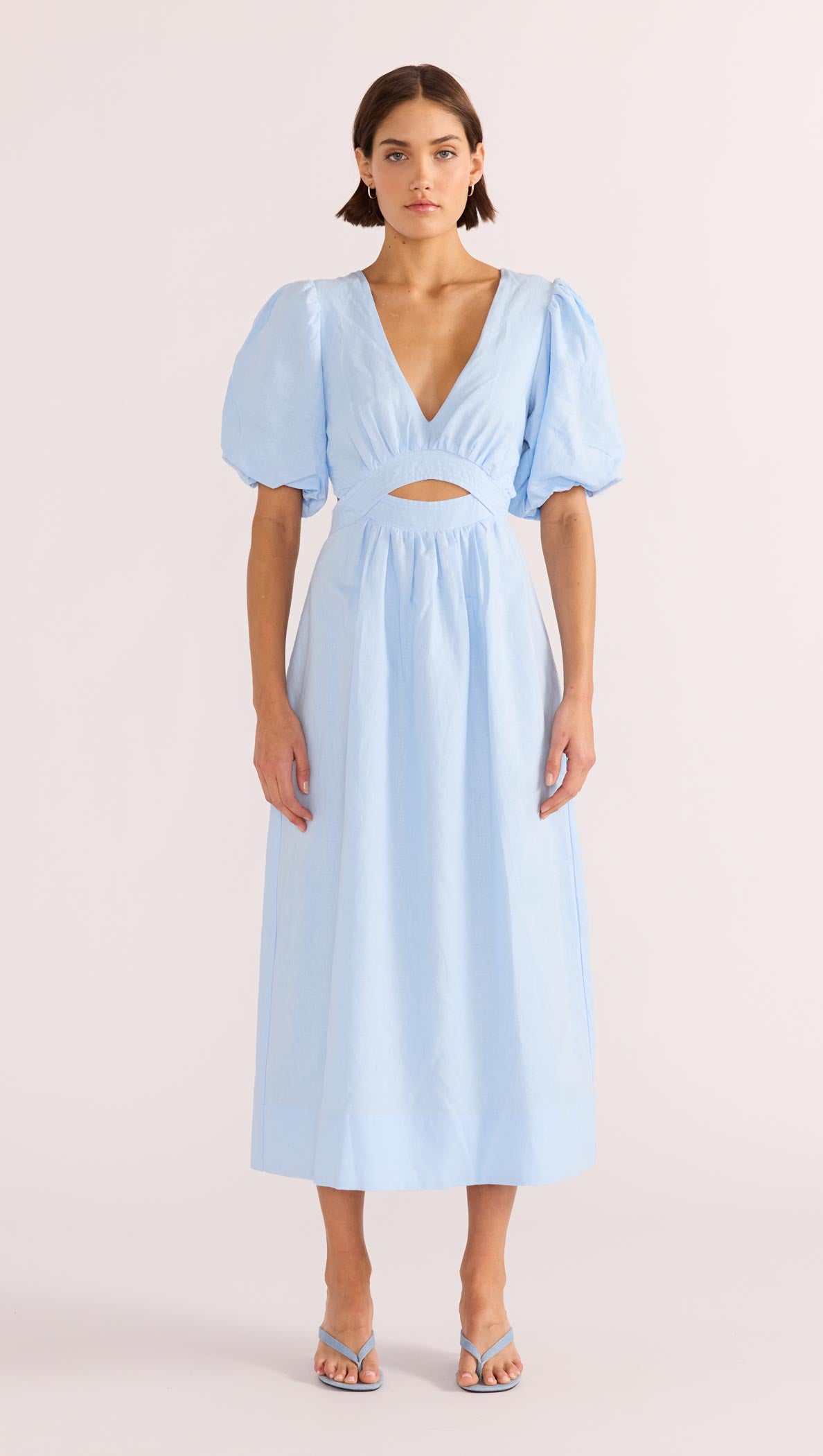 Pandora Puff Sleeve Midi Dress-MINKPINK