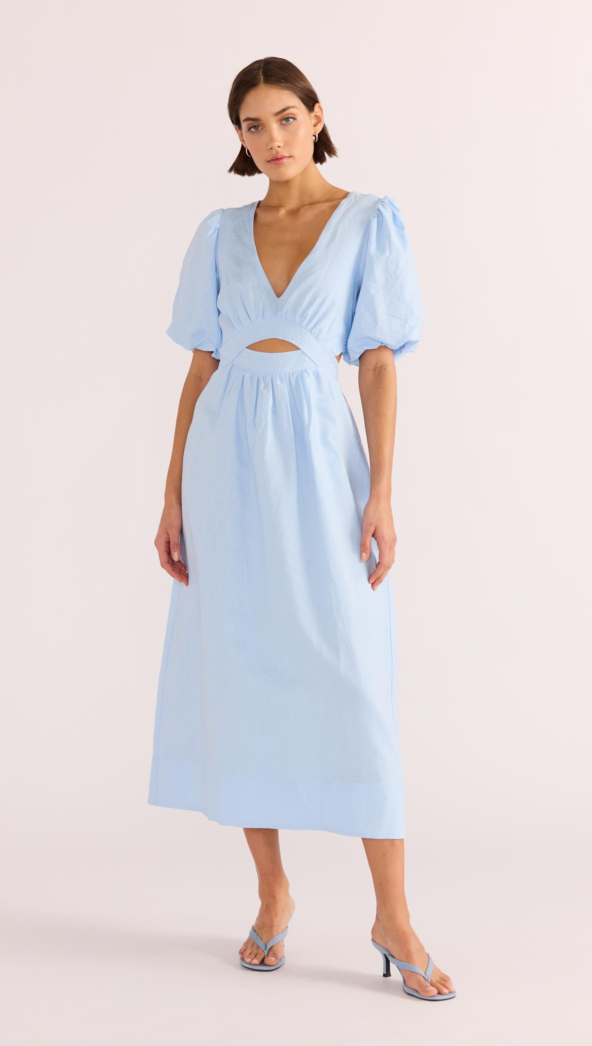 Pandora Puff Sleeve Midi Dress-MINKPINK