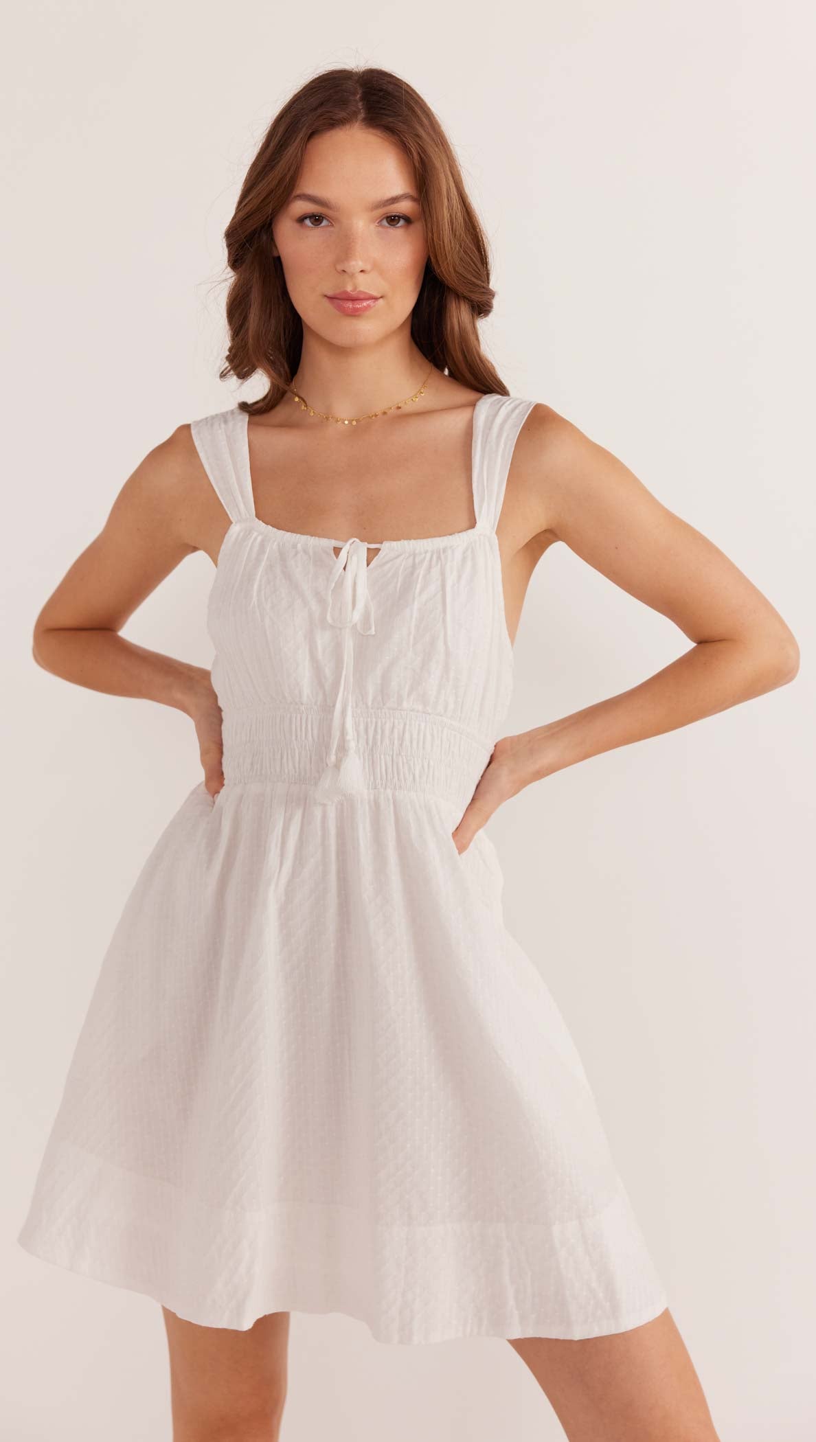 Lotus Drawstring Mini Dress-MINKPINK