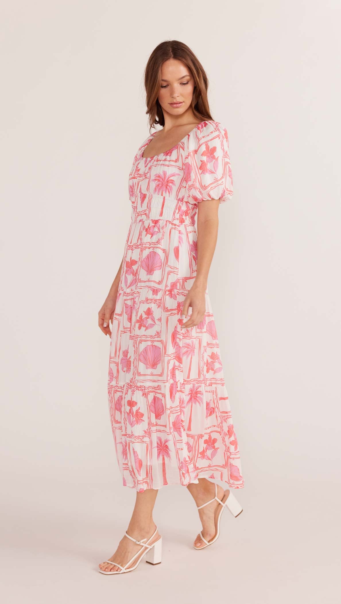 Bria Puff Sleeve Midi Dress-MINKPINK