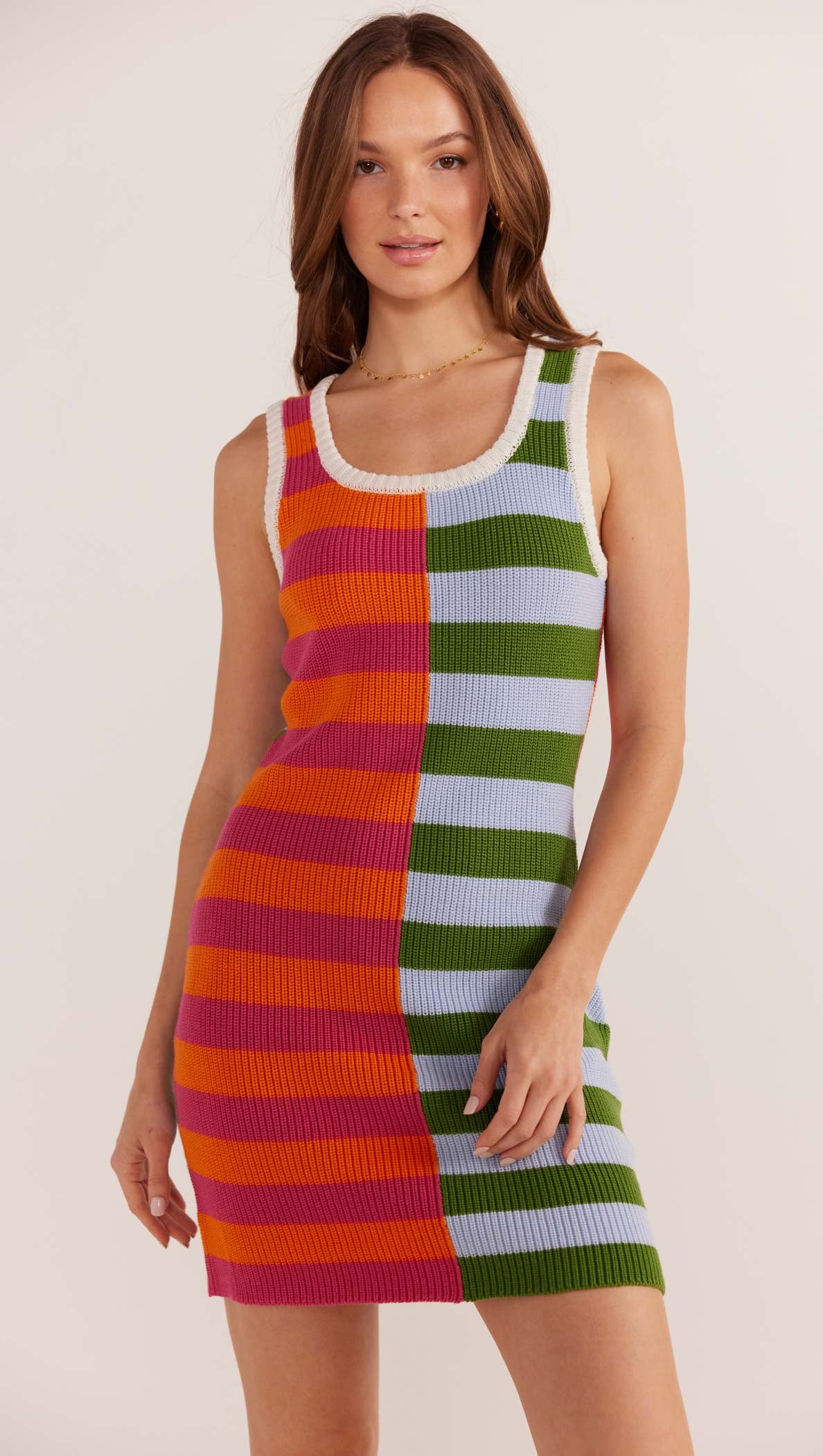 Vita Stripe Knit Mini Dress-MINKPINK