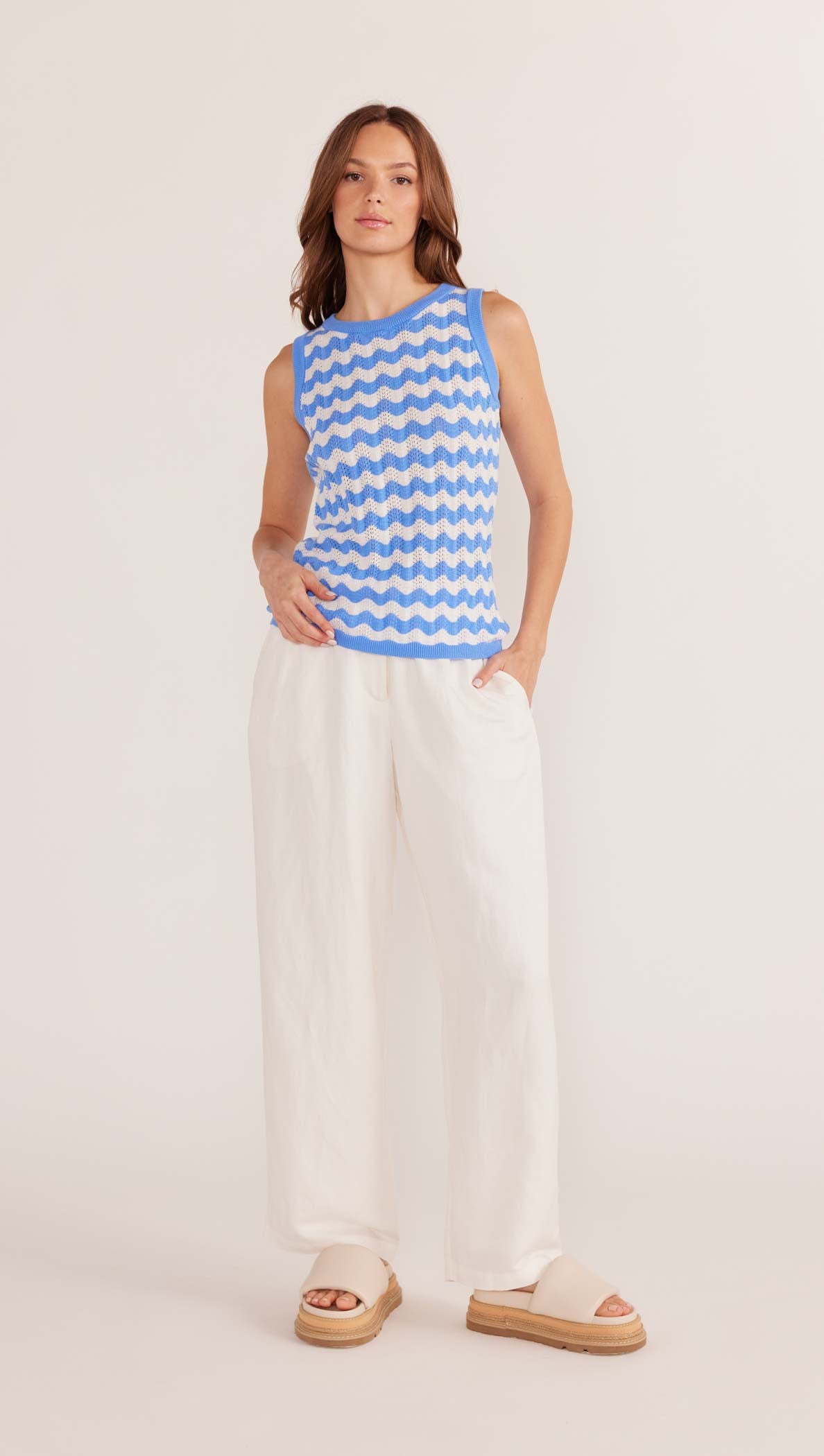 Dina Stripe Knit Tank-MINKPINK