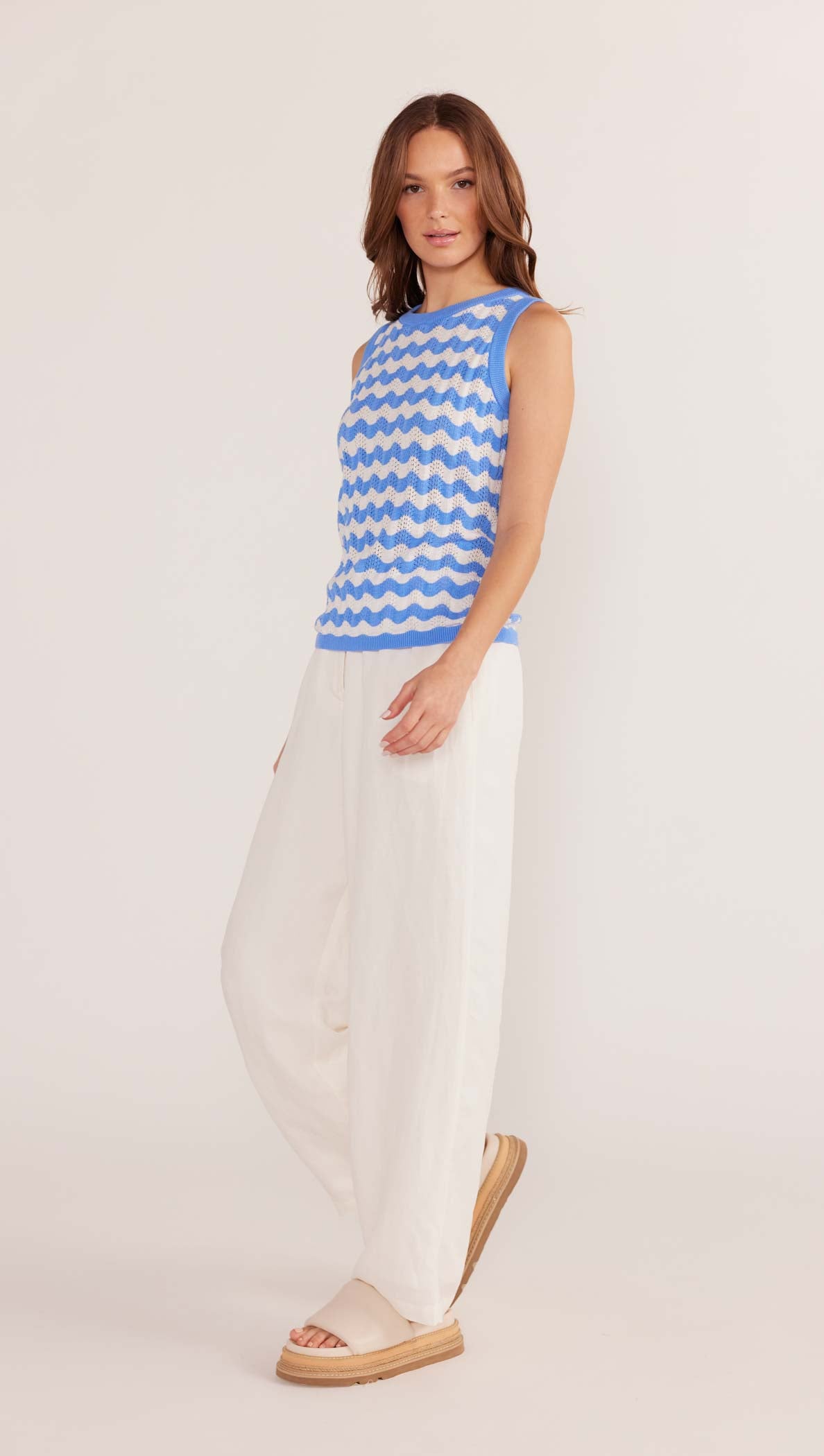 Dina Stripe Knit Tank-MINKPINK