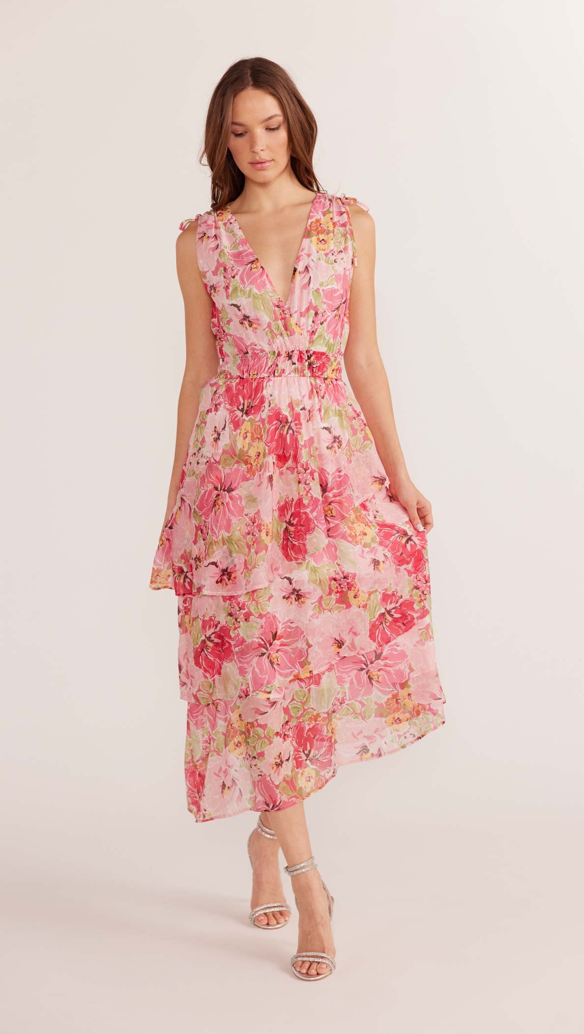 Simone Tiered Midi Dress-MINKPINK