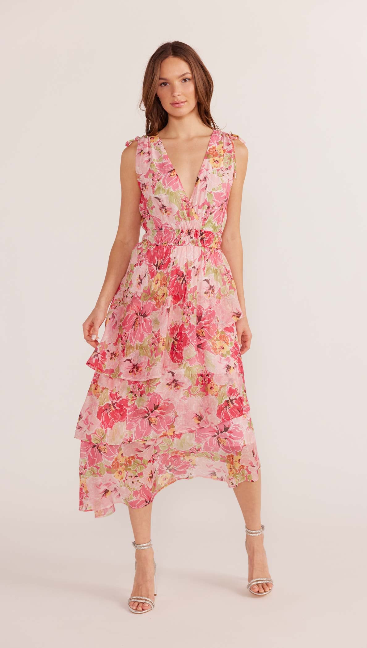 Simone Tiered Midi Dress-MINKPINK