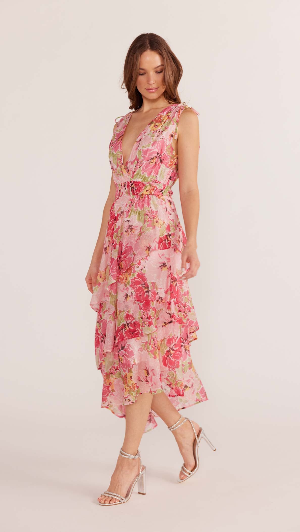 Simone Tiered Midi Dress-MINKPINK