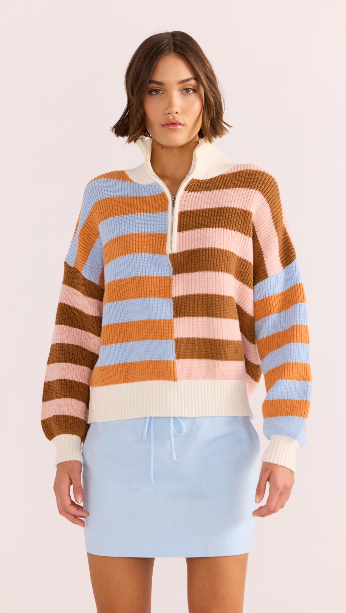 Skye Splice Stripe Sweater-MINKPINK