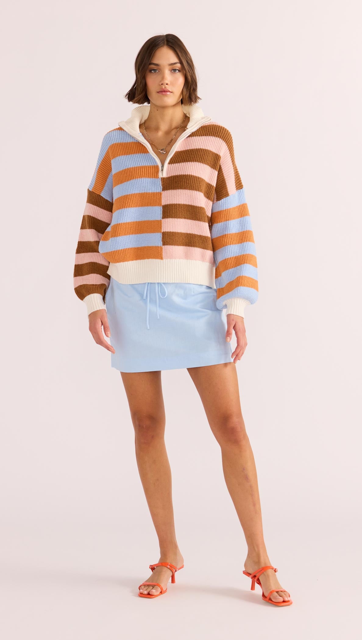 Skye Splice Stripe Sweater-MINKPINK