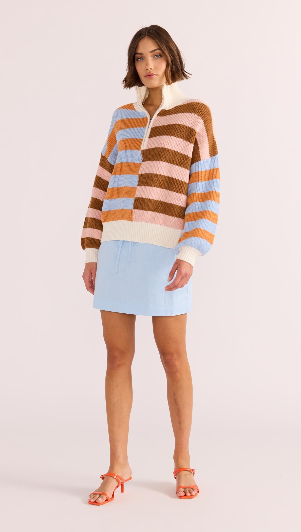 Skye Splice Stripe Sweater-MINKPINK