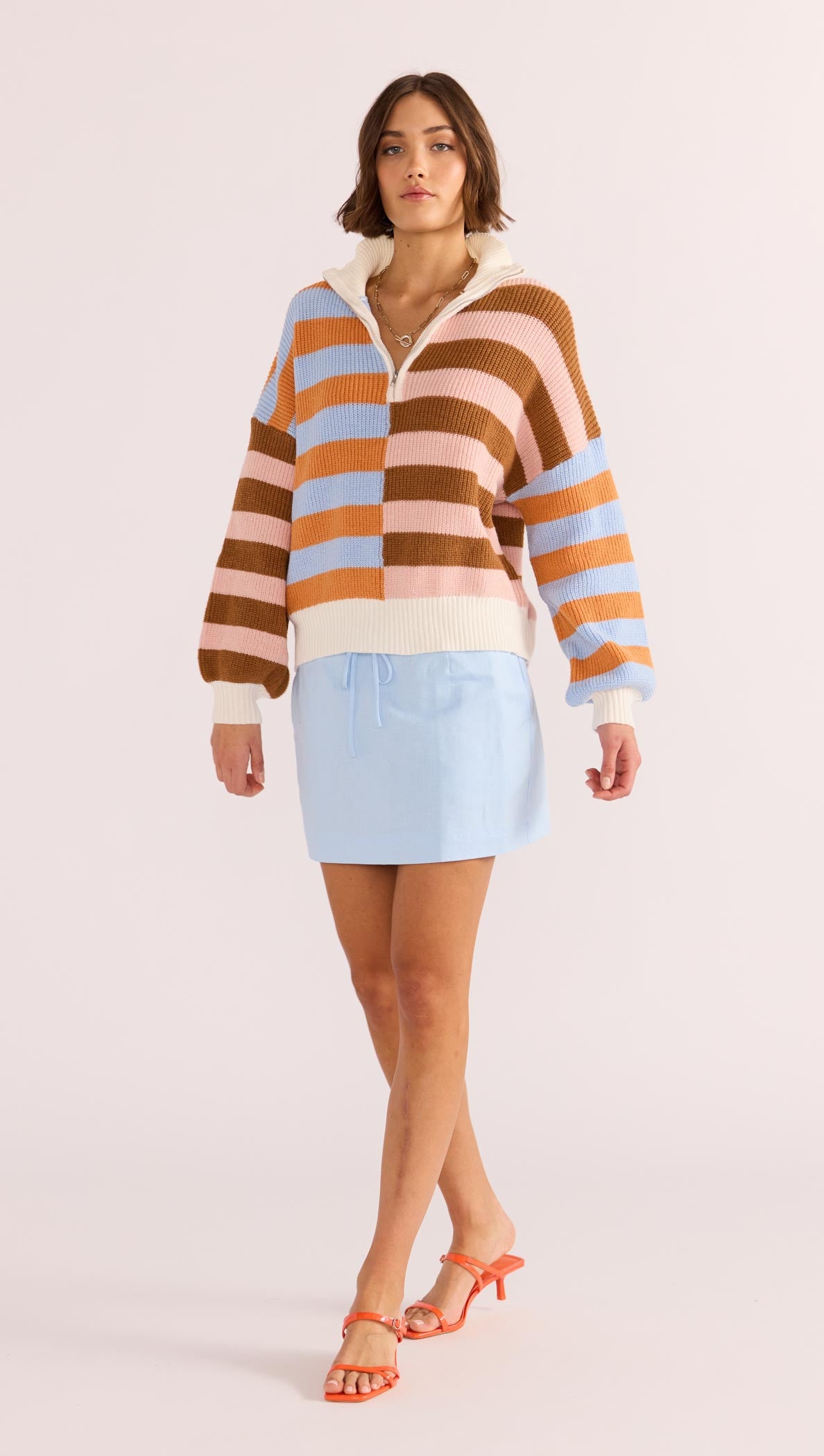 Skye Splice Stripe Sweater-MINKPINK