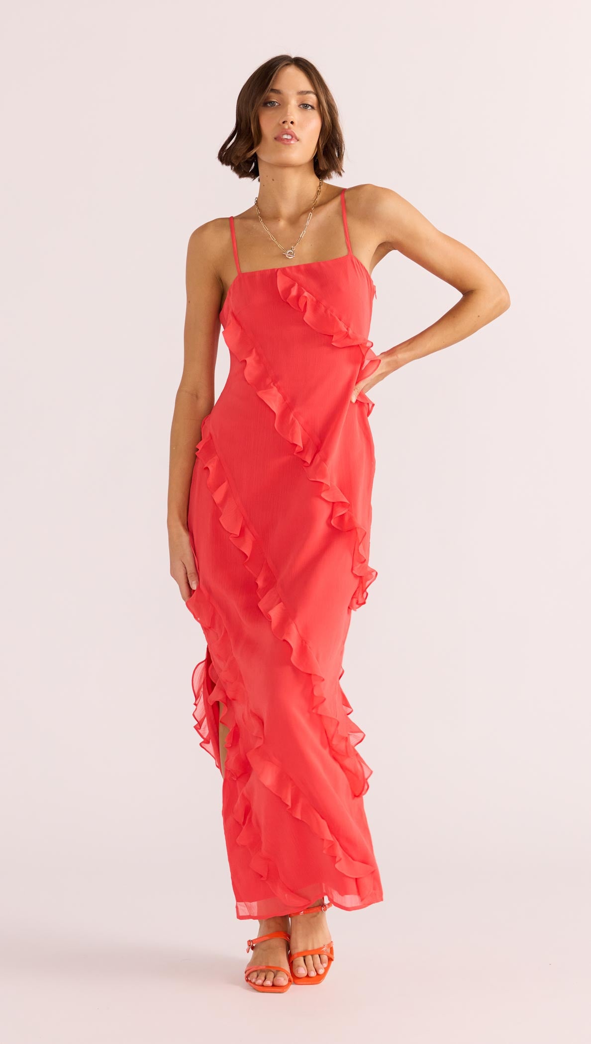 Venus Ruffle Maxi Dress-MINKPINK